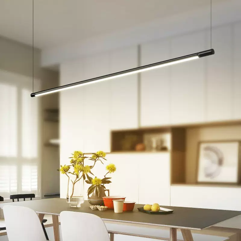 北欧极简led餐厅吊灯现代简约创意中岛吧台餐桌办公室长条形灯具