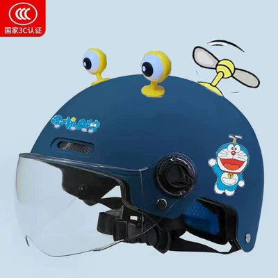 for boys and girls, with sun protection for Motosiklet kaskı (dəbilqə) - 3c-childrens-diy-windmill-with-navy-blue-and-yellow-eyes-transparent-one-size-fits-all