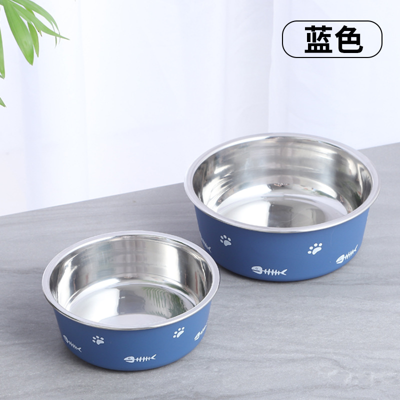 Nuevo doble capa engrosada succión perro tazón antideslizante PET tazón nórdico estilo de acero inoxidable perro tazón transfronterizo gato tazón al por mayor