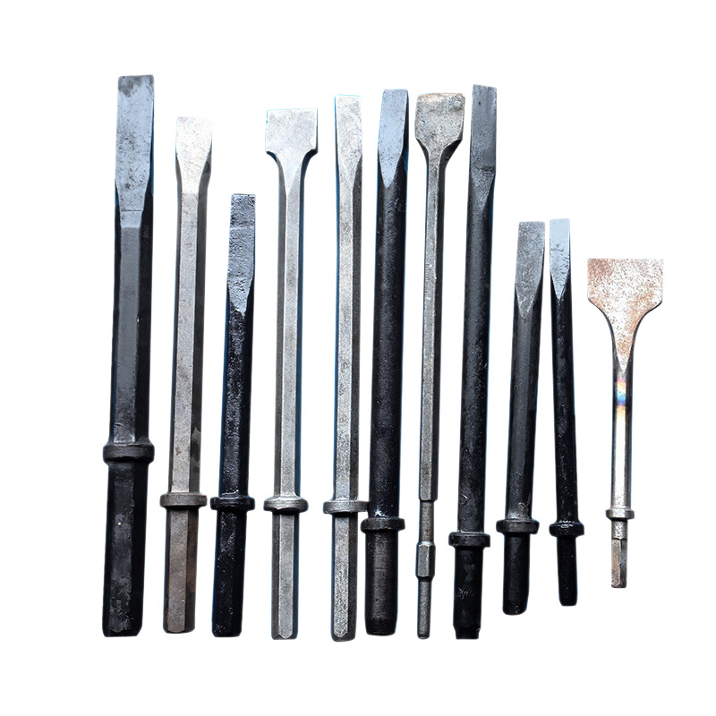 气铲配件铲头150/190/250风铲铲刀扁铲尖铲油桶铲凿岩钎具自锁