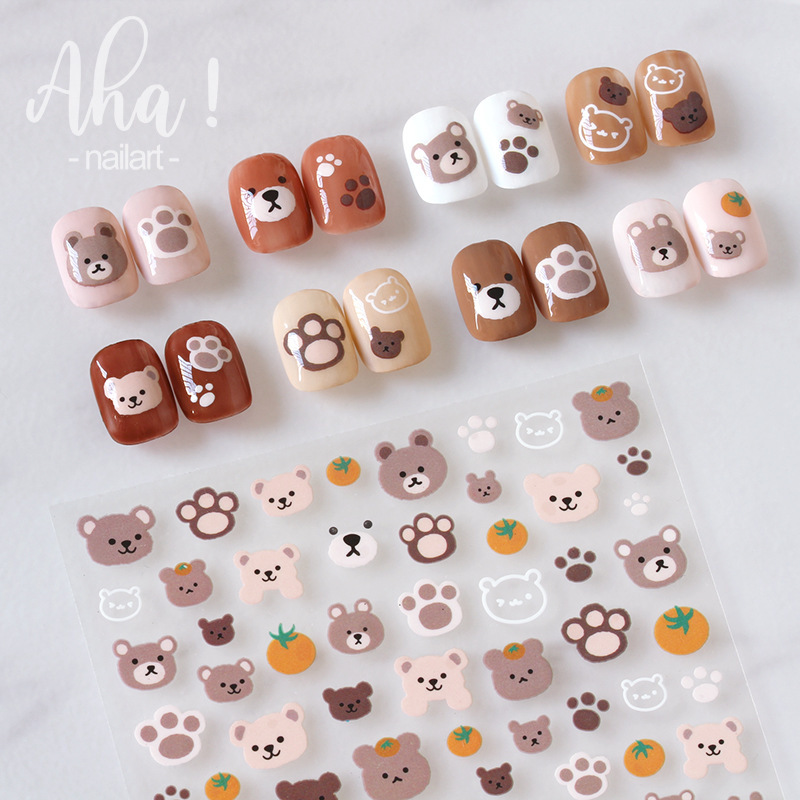 Aha manicure adhesive sticker ins star Moon coffee bear cartoon bunny panda nail decorations decals