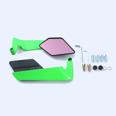 Motorcycle rearview mirror – Car Aluminum Alloy Reflector - green-black-mirror-shell-purple-mirror