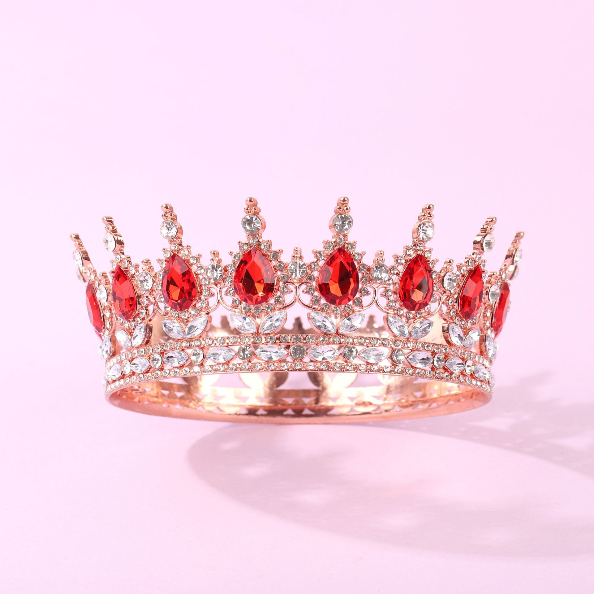 Gran princesa europea corona de novia de alta calidad corona barroca europea y americana joyas de cabello de lujo