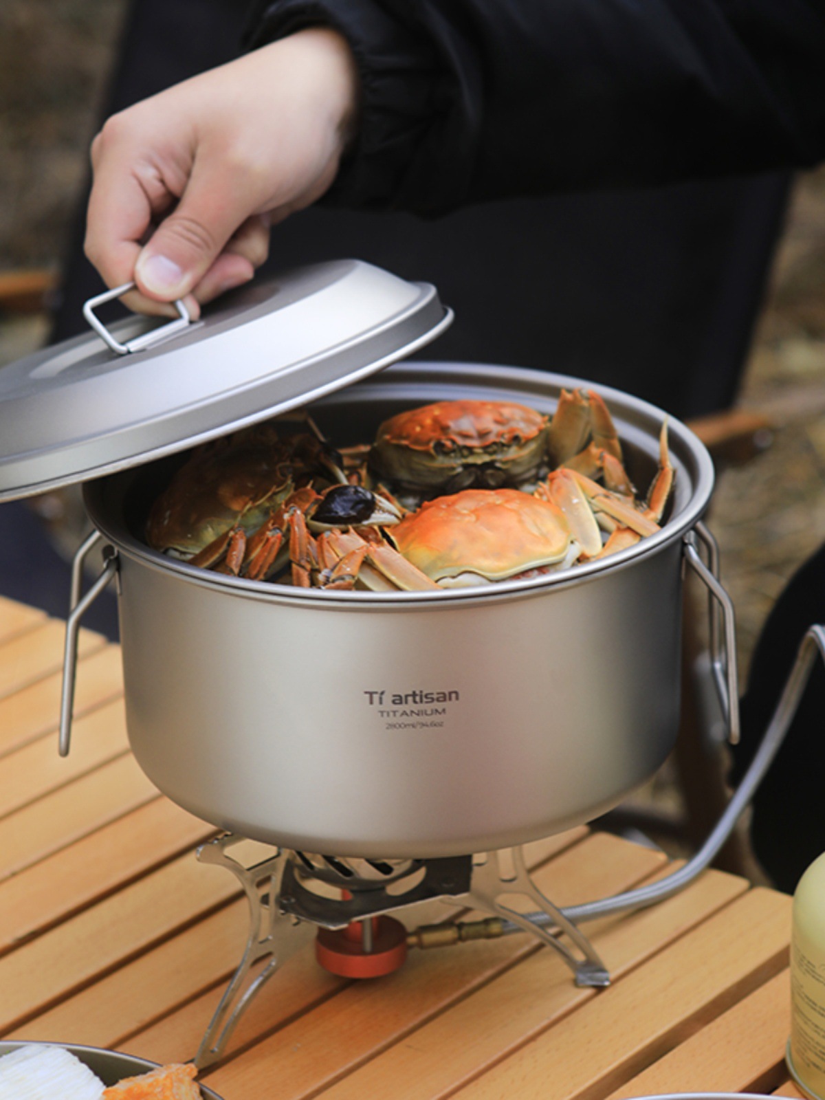 Titanium Craftsman Pure Titanium Outdoor Steamer Large Capacity Soup Pot Camping Pot Camping Hot Pot Non-Titanium Alloy Titanium Pot Set