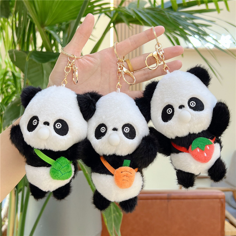 Qoo10] かわいい泡吐きパンダストラップぬいぐるみ