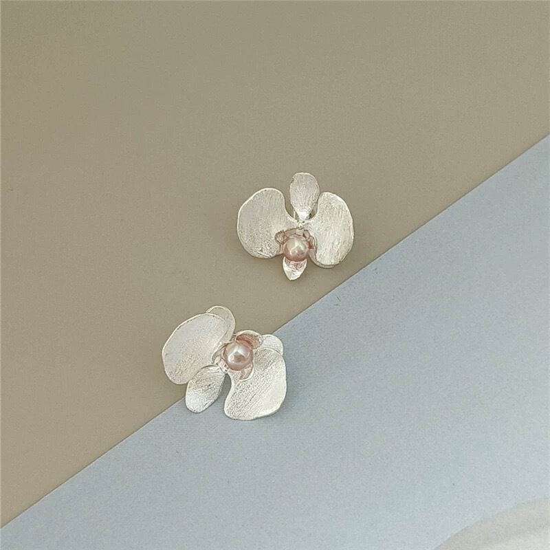 Niche Designer Cardamom Phalaenopsis Earrings Earrings Pearl Artistic Retro New Chinese Style