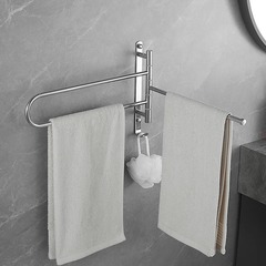 全銅旋轉毛巾架摺疊毛巾杆雙杆多杆浴室毛巾架子掛杆三杆