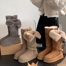 雪地靴女款2025新款冬季东北加厚加绒女士厚底冬天长筒靴高筒棉鞋