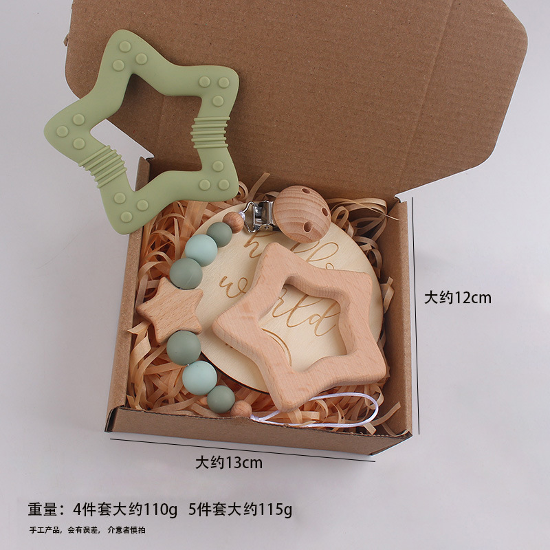 Transfronterizos bebés dentición calmante diente diente conjunto de caja de regalo de diente