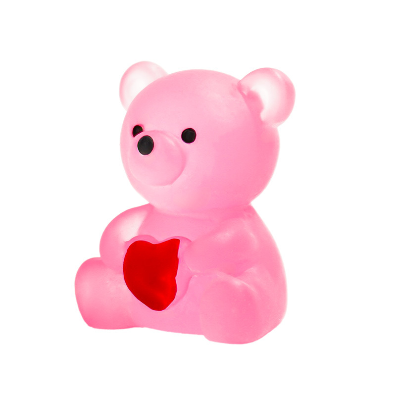 Micro paisaje resina mini artesanías luminosas dibujos animados amor oso adornos de oso accesorios de bricolaje regalos de eventos