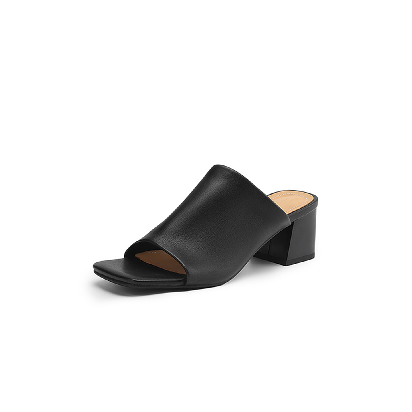 Sandal hở mũi nữ gót thấp quai ngang đế bằng 2,5 cm — Hạnh sắc (cao 2,5 cm)