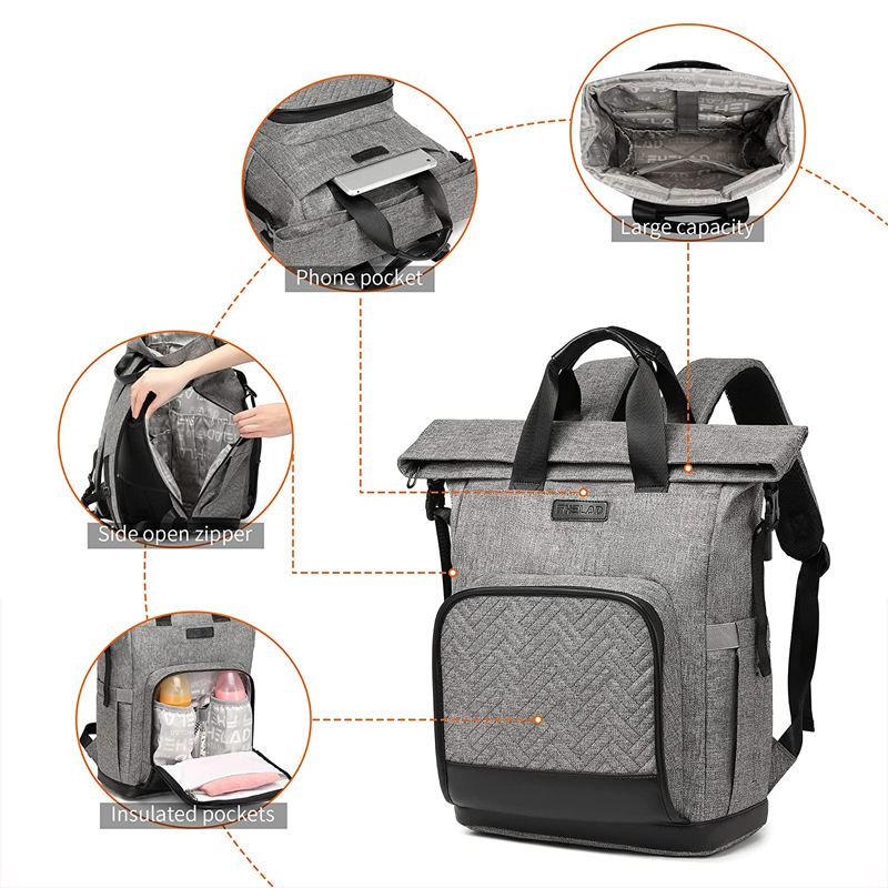 Waterproof Others Diaper Backpack Shopping Diaper Backpacks display picture 2