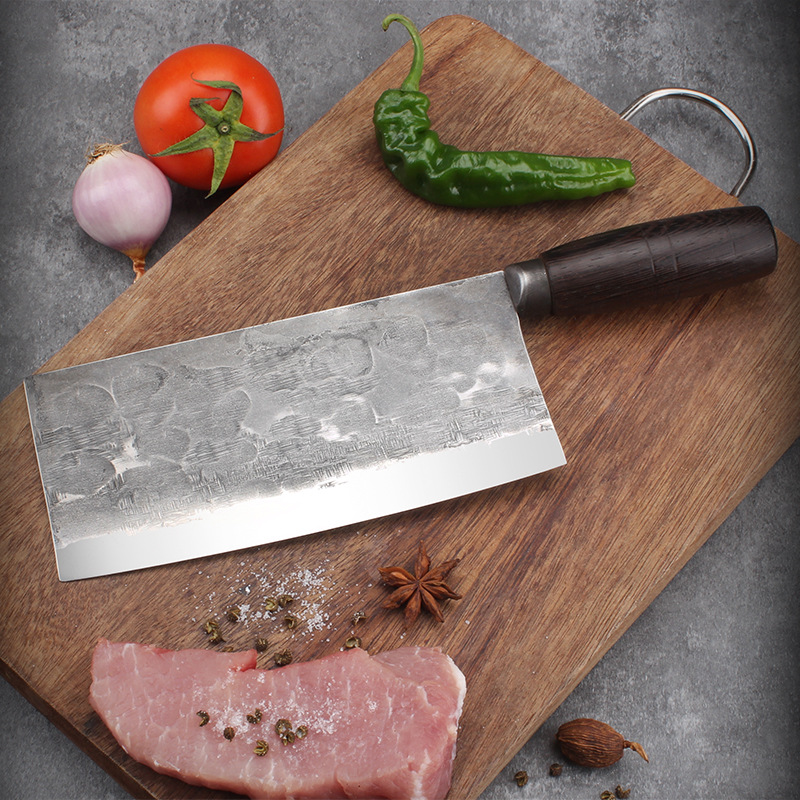 手工鍛打切片刀切肉切菜刀鋒利酒店商用廚師刀免磨刀超快家用菜刀