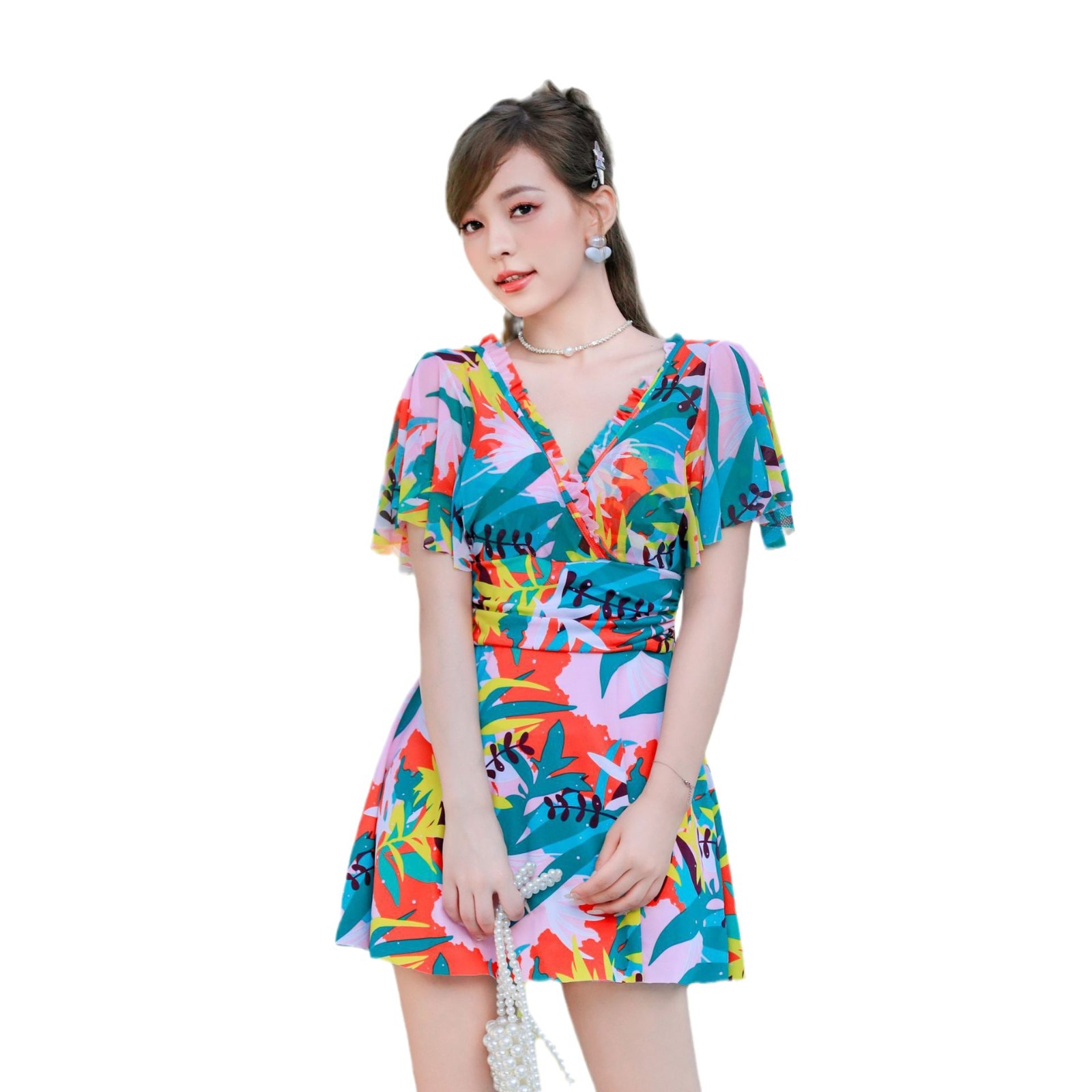 trajes de baño para mujeres 2024 nuevo tamaño grande gordo mm pequeña gorda chica cubrir la carne spa unido conservador delgado traje de baño unido