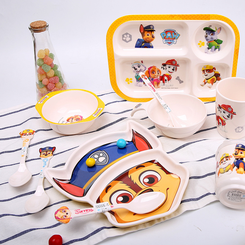 Hill Creative Wang Wang Team Tableware Archie Separator Plate Children's Supplementary Food Rice Bowl Noodle Bowl Daily Meal Plate