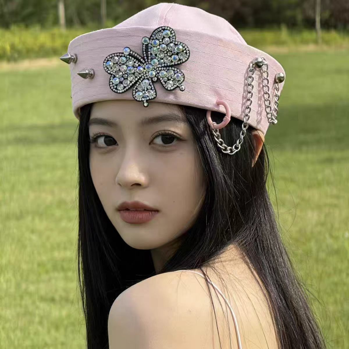 다이아몬드 핑크 리본
