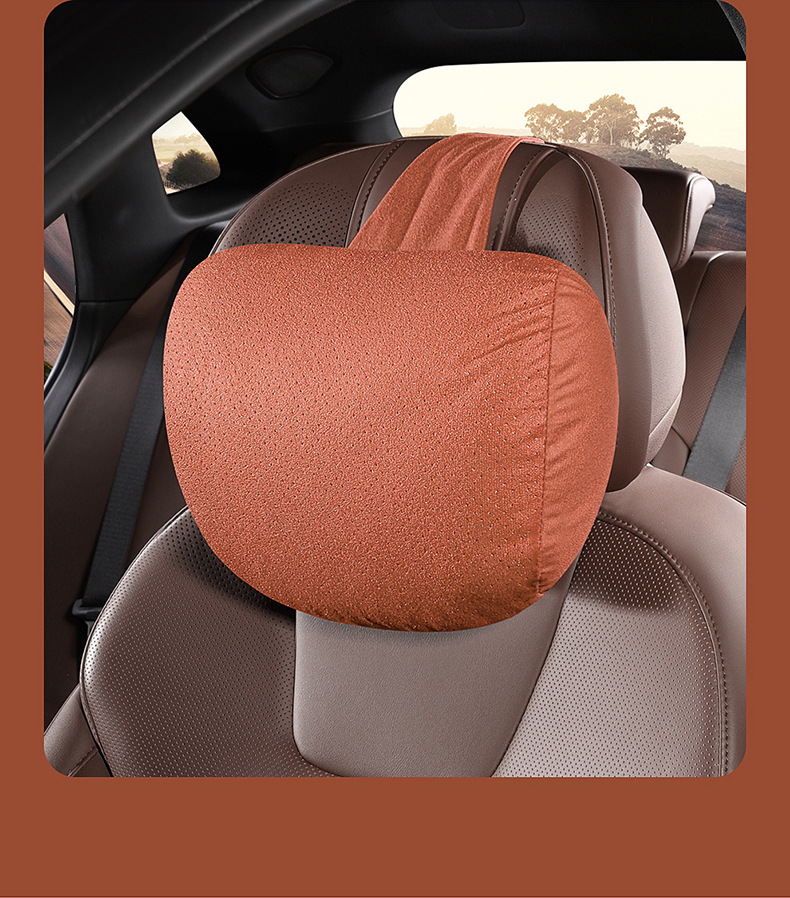 Car Headrest Vertical Binding Punching Breathable Car Headrest Soft Plaid Headrest Factory Direct Dropshipping