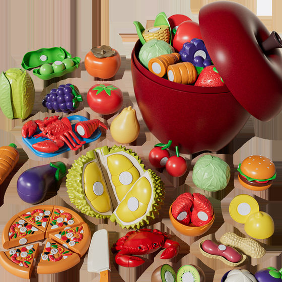 New Peeling Toy Biting Fruit and Cutting Music Big Apple Storage Fun New Year Fruit and Vegetable Gift for Baby