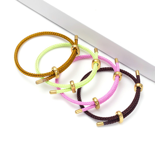 New Wire Rope Bracelet, Bidirectional Adjustable DIY Beaded Wire Bracelet, Wear Good Fortune Beads Couple Fashion Bracelet