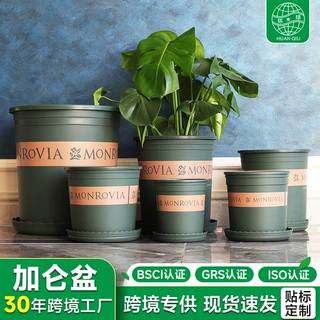 环球加仑盆高款加厚透气耐用带托盘防烂根种植盆树脂塑料花盆定制