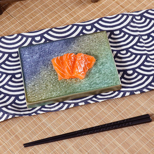 Japanese-style plate front cooking tableware ceramic bird burning plate sushi plate sashimi plate barbecue plate long Square flat plate bone plate