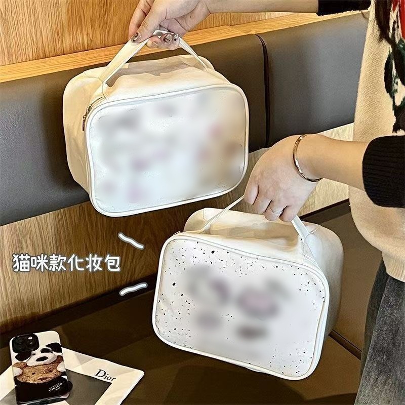 2025新款化妆包收纳便携大容量可爱化妆箱化妆品镜子洗漱防水旅行|undefined