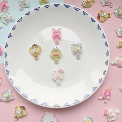 透明風扇奶油膠diy手機殼材料包手工製作diy頭繩髮夾飾品樹脂配件