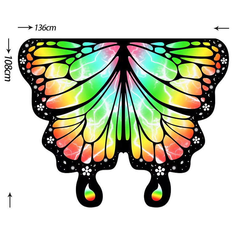 Europa y Estados Unidos transfronterizos nuevos capas de mariposa Halloween Zhejiang disfraces de baile del vientre cambiantes de color capas de espectáculo de escenario capas