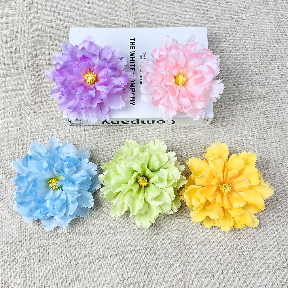 Artificial Flower New Peony Hibiscus Flower DIY Hairpin Headdress Material Lantern Festival Production Wedding Fake Flower Wall Photography