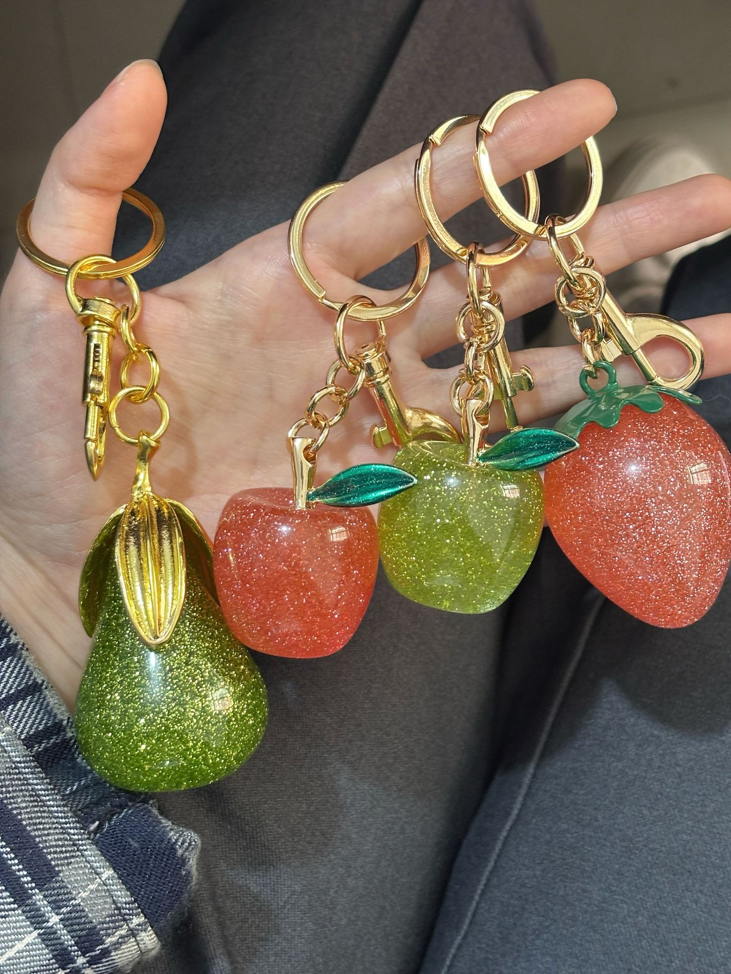 Cute Style 1 Piece Alloy Resin Pear Fruit Apple Bag Charms