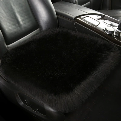 Wool pad, Rear Long Wool Single-Piece Car - black-single-seat