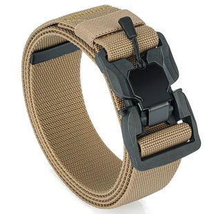 Explosion outdoor tactical belt magnetic peeling male and female convenience nylon elastic pine tight woven belt factory straight hair