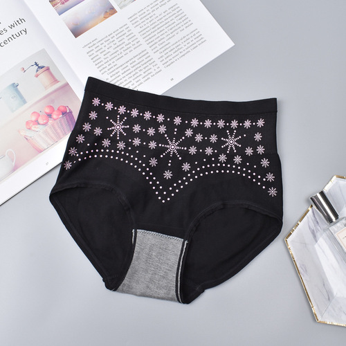Warm Nest Pants Negative Ion Palace Protector Girls Underwear Graphene Breathable Bottom Crotch Lifting Hip High Waist Tummy Control Seamless Underwear Women