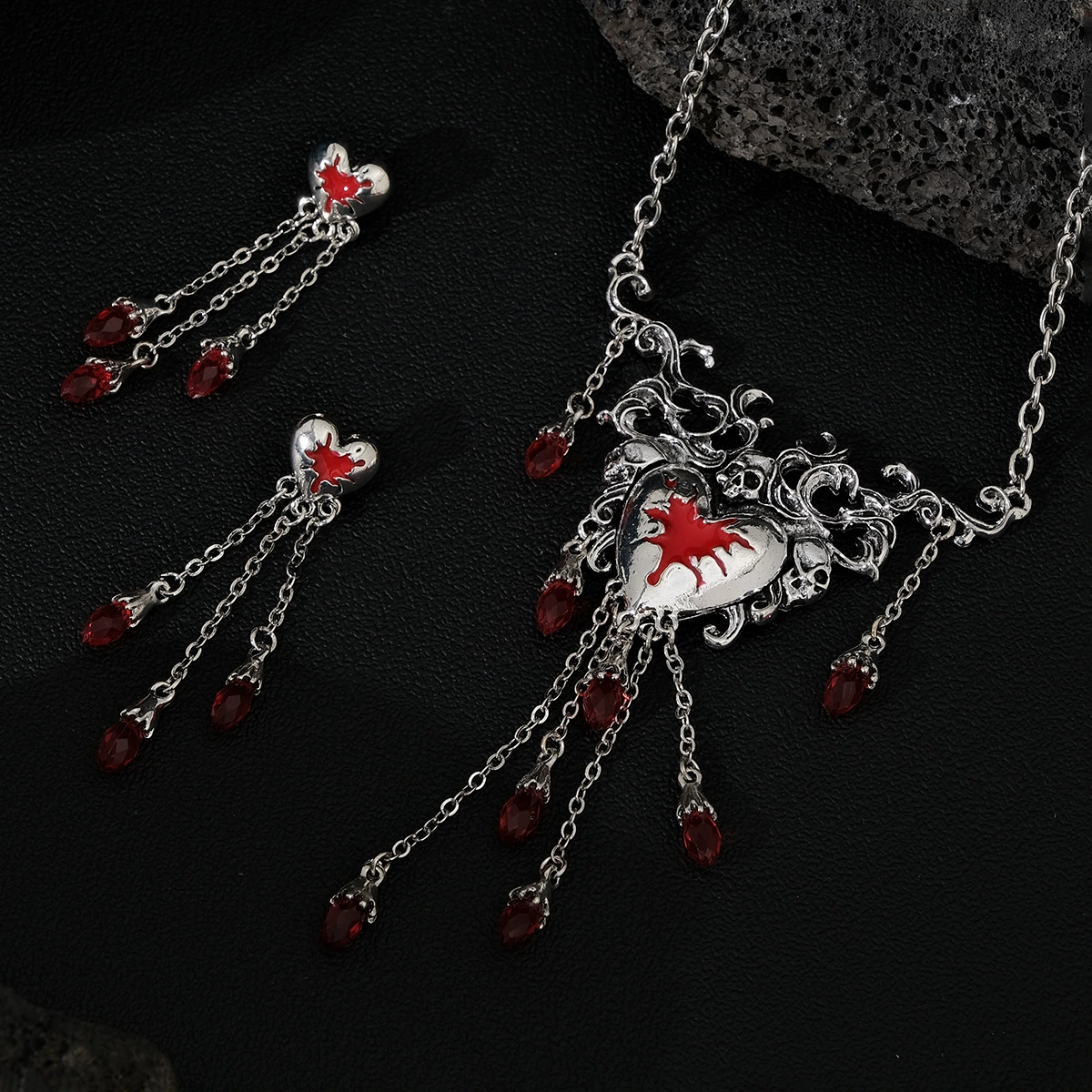 Комплект, металл, золотая вода, колье и серьги с кисточками, европейский стиль, Хэллоуин, выпускной, наряд