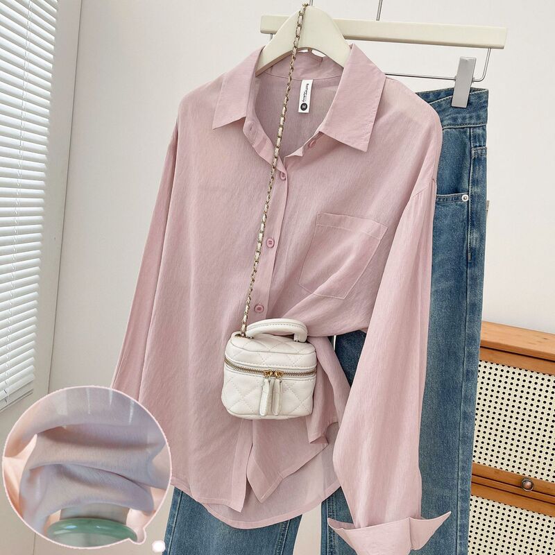 Summer New Style Relaxed and Lightweight Korean-Style Shirt with a Simple Design, Loose and Casual Lazy Style Top Jacket
