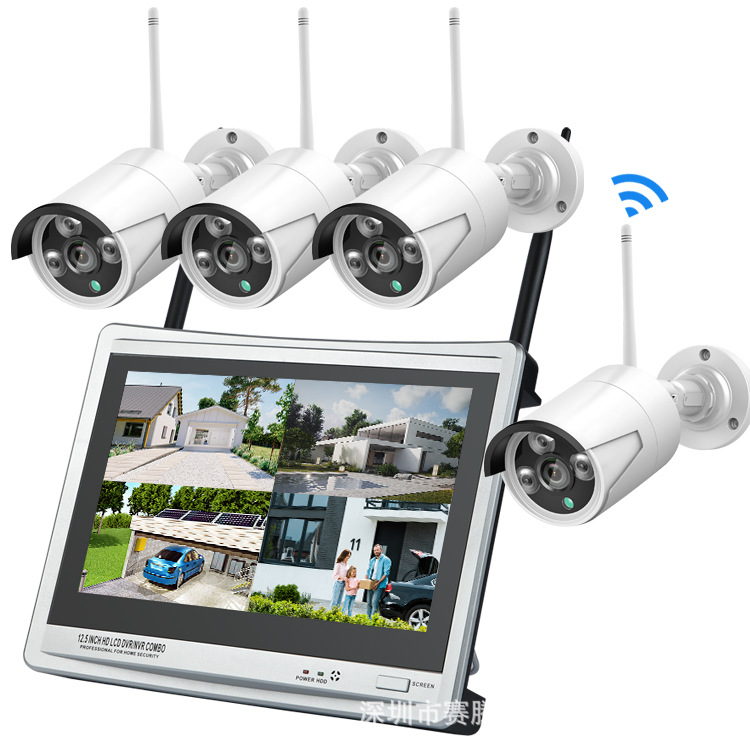 4 channel 8 channel 3 megapixel security monitoring kit NVR video recorder with screen EasyVision cloud smart camera wireless set