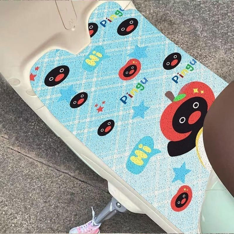 Cute cartoon silk loop electric vehicle floor mat, waterproof, non-slip, dirt-resistant, mud-resistant, can be cut to size, easy to maintain