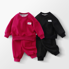 儿童秋季卫衣套装加绒韩版宽松运动套装男童女童洋气中大童两件套