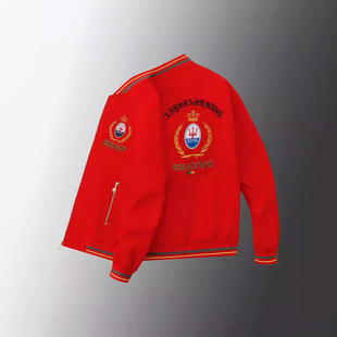 Trendy Embroidered Jacket Men's Casual Jacket Slim-fit fleece-lined Bomber Jacket Cross-border Foreign Trade European and American Masala Emperor