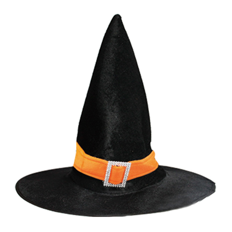 Sombrero de bruja de Halloween transfronterizo Sombrero de bruja negra Sombrero de bruja de ángulo recto Sombrero de bruja adulto Sombrero de brujo para niños Sombrero de brujo