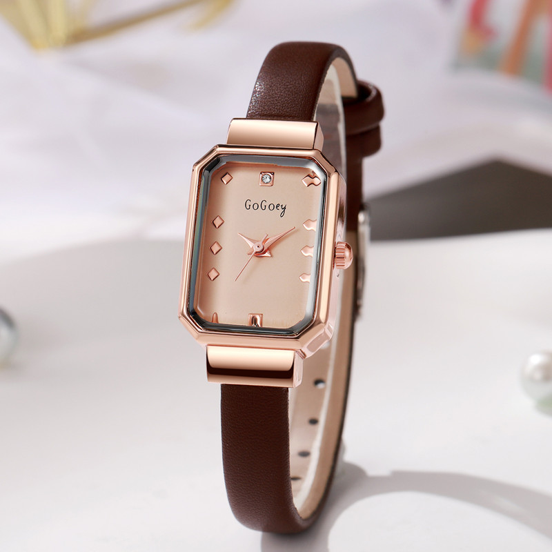 新商品の小さい大衆の長方形の淑女の腕時計の女性のデザインの学生の党の細いベルトのファッションは簡単でシンプルで高い顔の価値の爆発金です。
