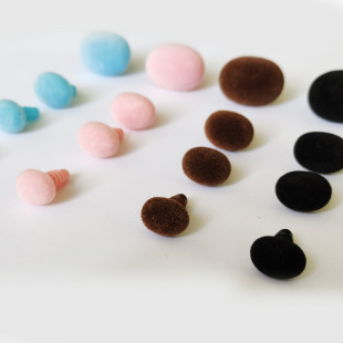 Foreign trade 12-24mm high quality Oval flocking nose plush nose toy accessories teddy bear nose