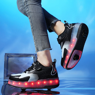 Cross-border two-wheeled heloo shoes with lights 2024 teenagers wheels shoes roller skates roller shoes