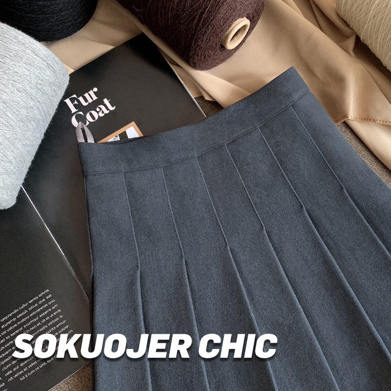 Gray blue [autumn and winter woolen fabric] regular style