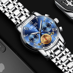 手錶男士全自動機芯表男表防水夜光鏤空黃金色陀飛輪潮男旋風