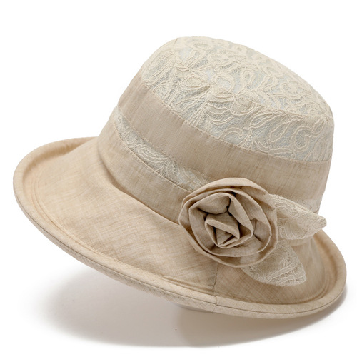 For middle-aged and elderly people, spring and autumn women's hats, sun hats for seniors, bucket hats for grandmothers, cloth hats, summer large-brimmed fisherman hats