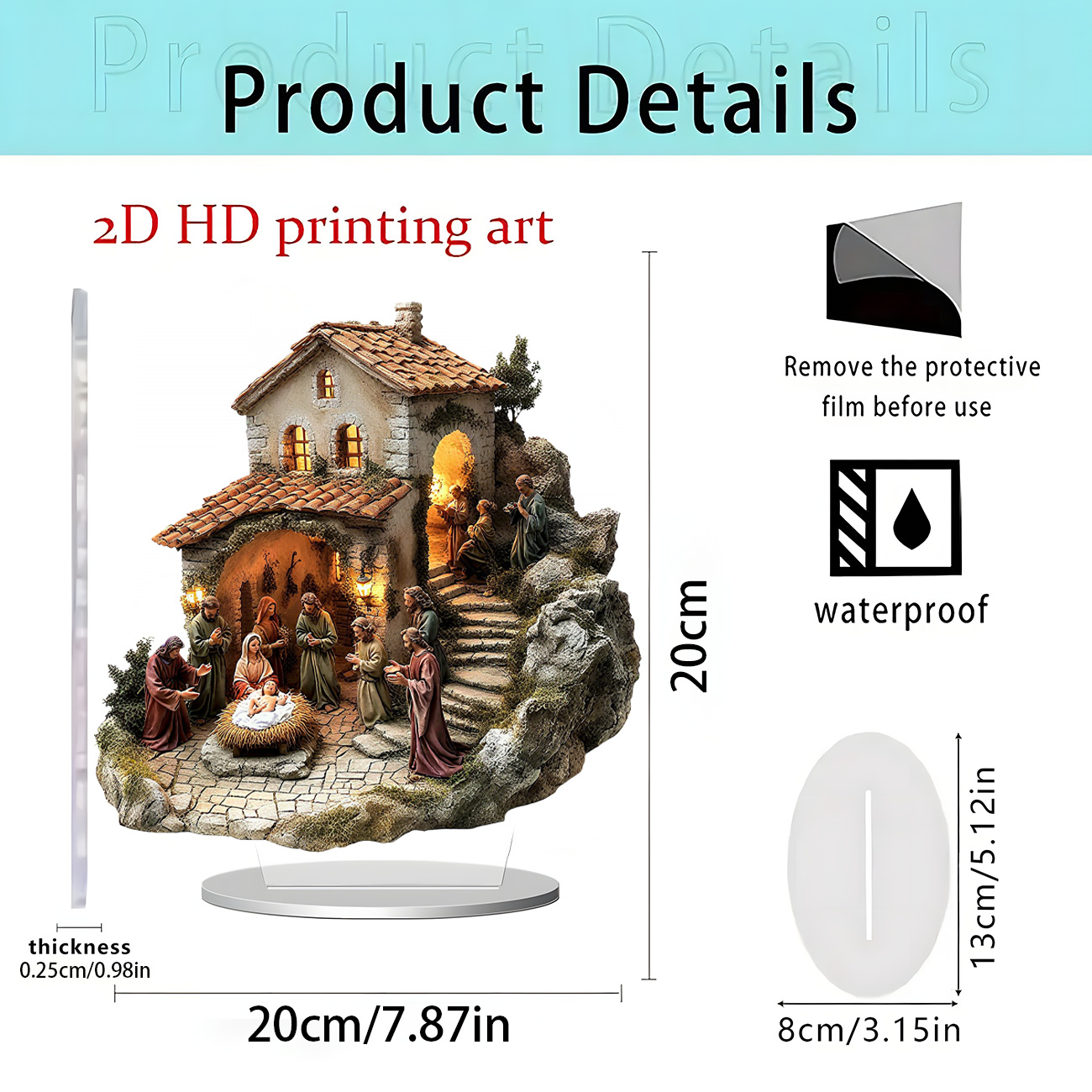 Nuevos productos transfronterizos Santa Claus y unicornio 2D acrílico decoraciones para el hogar decoraciones de escritorio de vacaciones