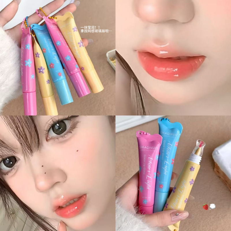 SHAQINUO esmalte labial de agua esmalte labial de espejo esmalte labial de color humectante colgante de aceite labial brillo labial maquillaje transfronterizo image 4