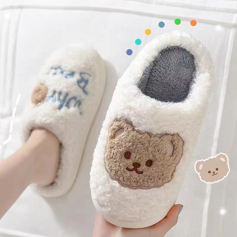 Ladies Men's Fleece Adjustable Summer Spring Outdoor Bedroom Cushioned Machine Washable Non-Slip House Shoes_voghion.com