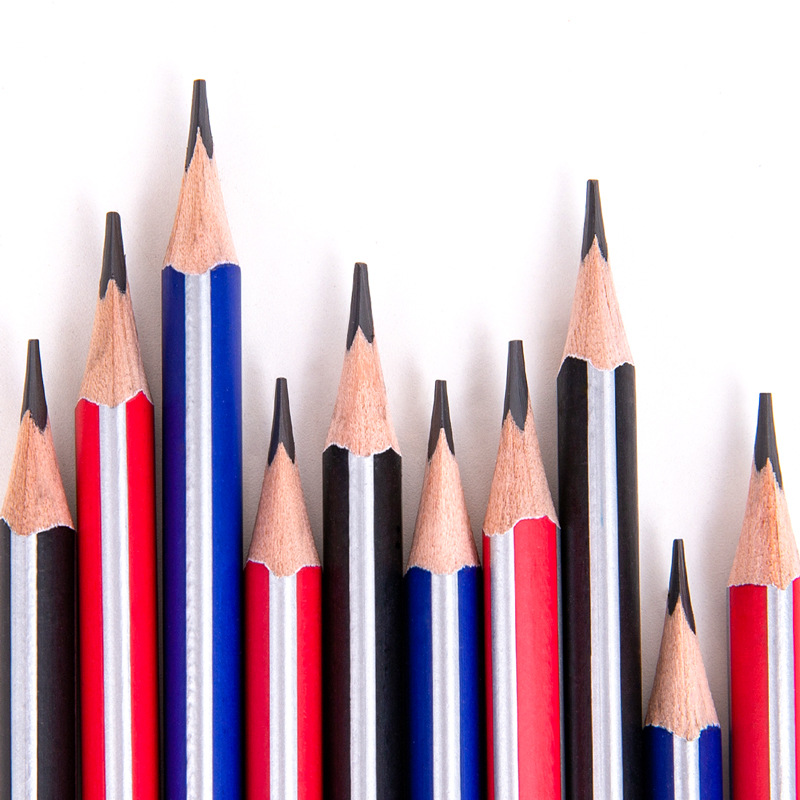 Deli 58109 triángulo varilla 2B lápiz estudiante dibujo lápiz con borrador cabeza examen pluma